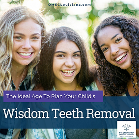 Three smiling girls discussing wisdom teeth removal.