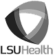 LSU Health logo design in grayscale.